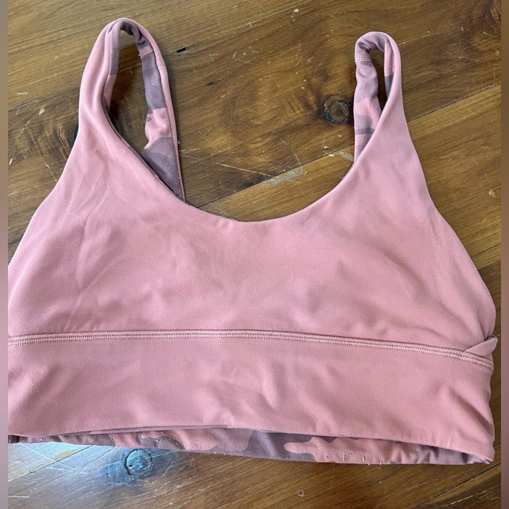 reversible lululemon align bra burgundy/camo size 8
